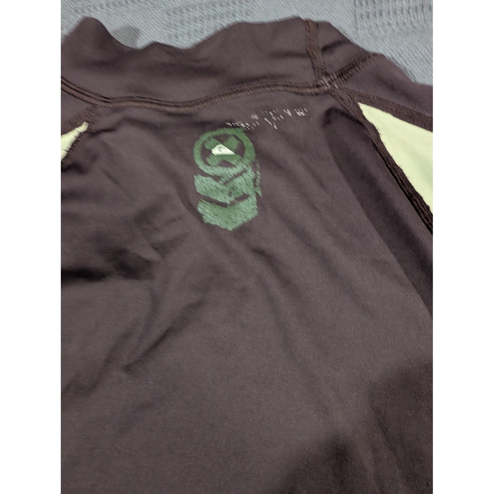 Quiksilver UVtech Rash Guard Mens Medium Brown Cream Long Sleeve Swim Shirt - Picture 6 of 10